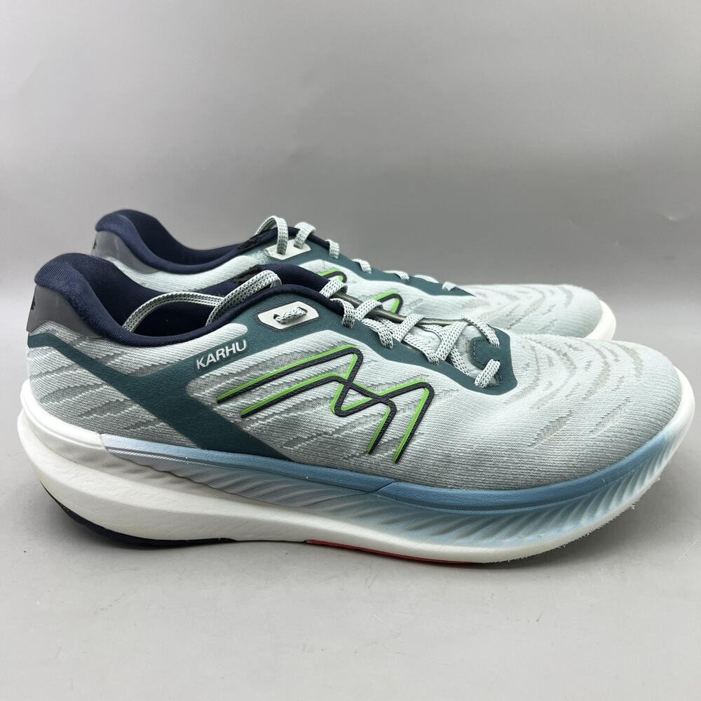 Karhu Fusion Ortix Running Shoes Men Size 10 Blue Green Comfort Cushion Sneakers
